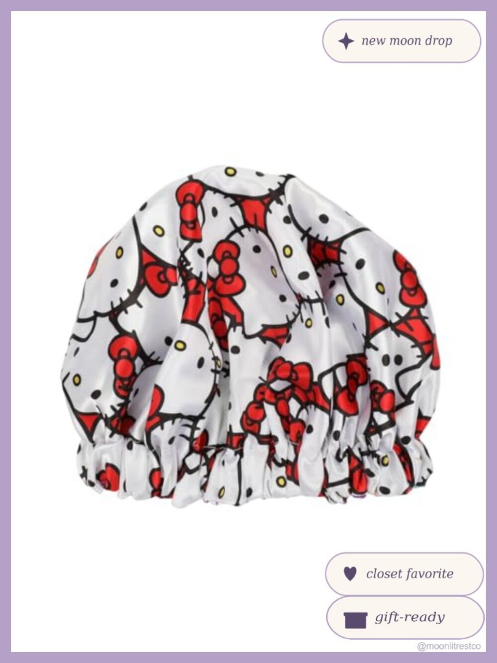 Reversible Hello Kitty Sleep Bonnet Polyester Cap